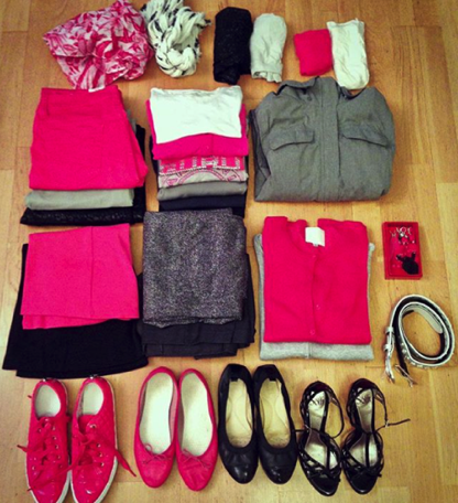 Organisiert packen - Kleider und Accessoires f&uuml;r eine 14t&auml;gige Reise